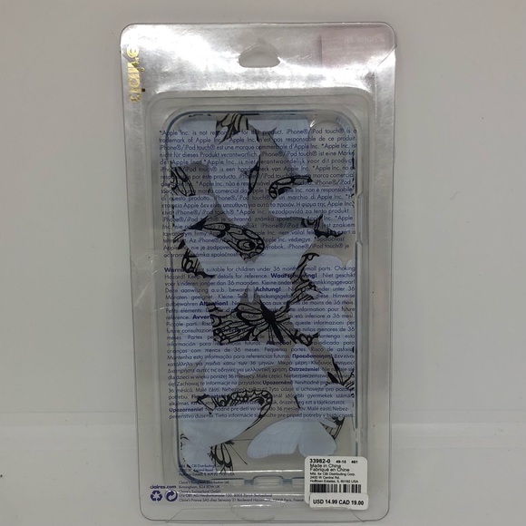 NWT Claire’s Butterfly Clear IPhone XR Case Blue Gold - Picture 4 of 5